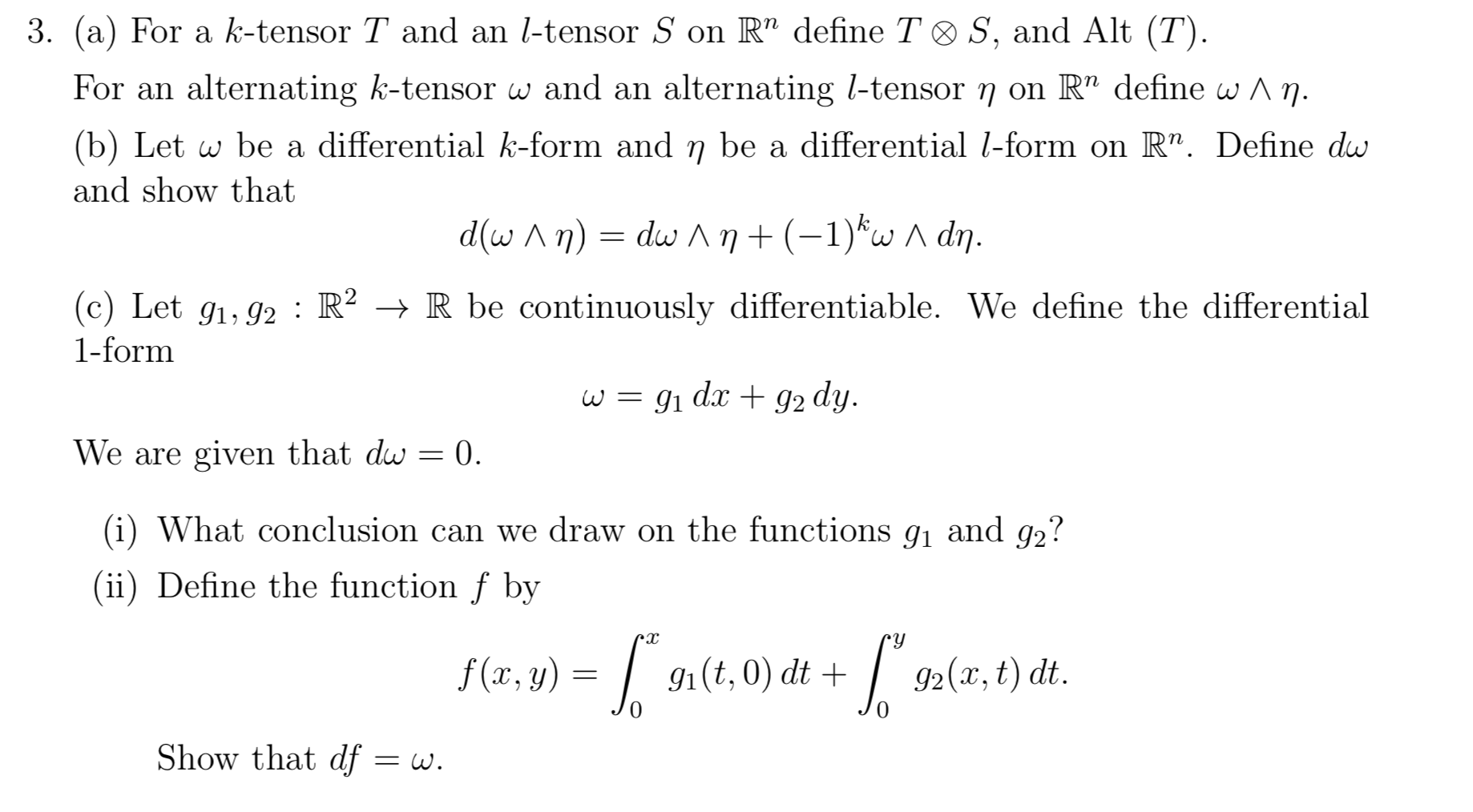 Solved 3. (a) For a ktensor T and an ltensor S on R™
