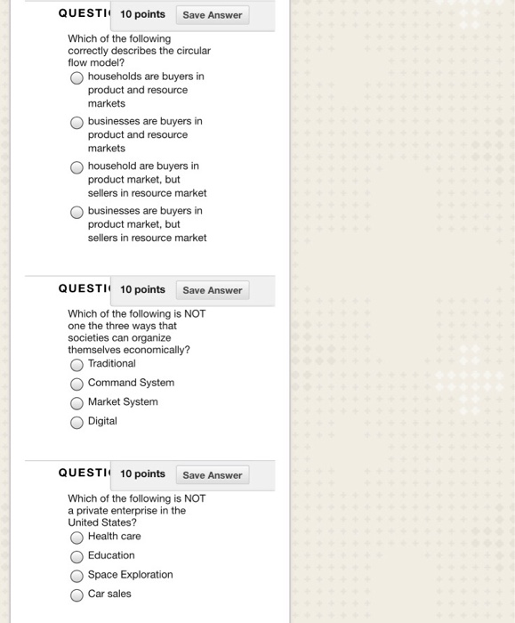 Solved QUESTI 10 points Save Answer Which of the following | Chegg.com