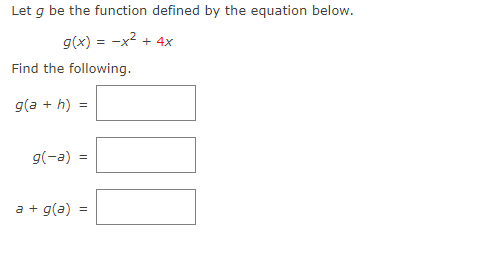 Solved Let g ﻿be the function defined by the equation | Chegg.com