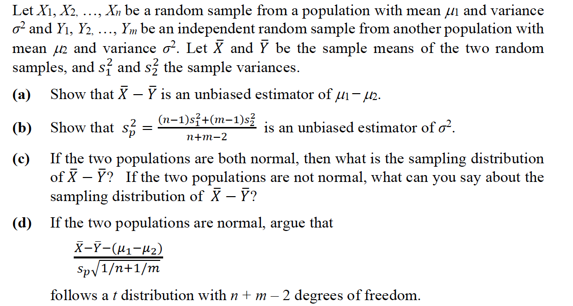 Solved Let X1, X2, ..., Xn be a random sample from a | Chegg.com