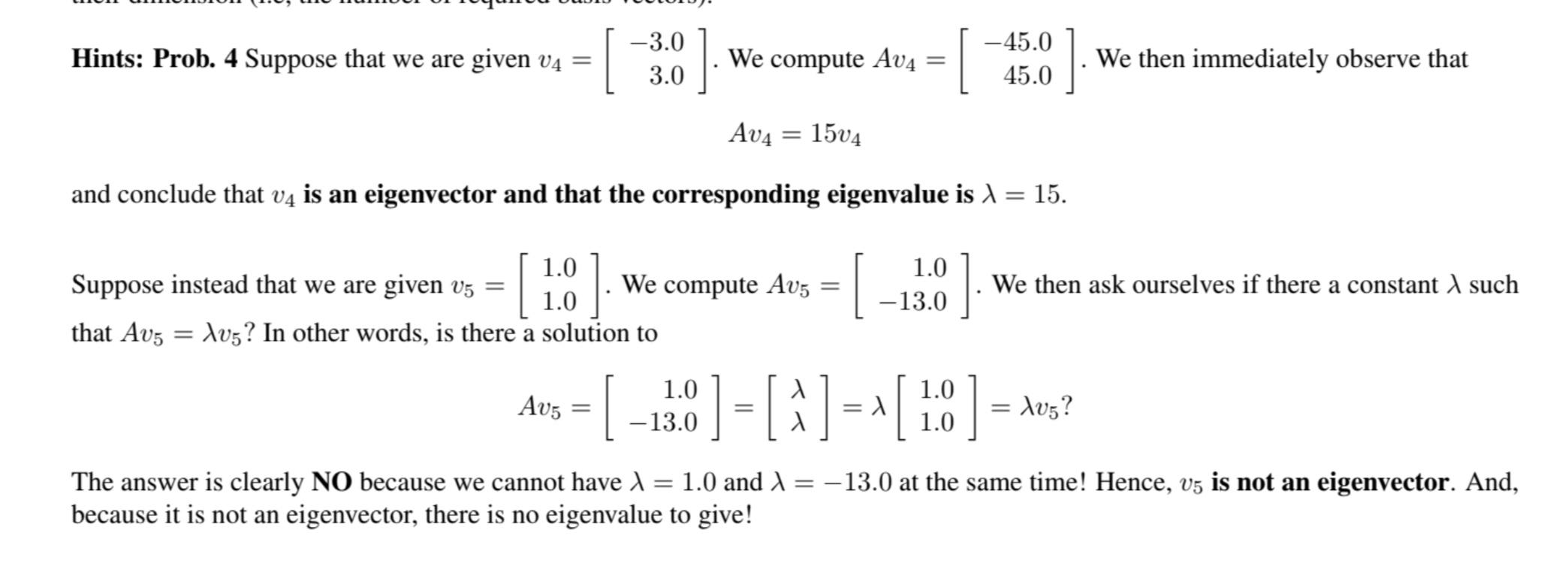 eigenvectors of the matrix 2×2