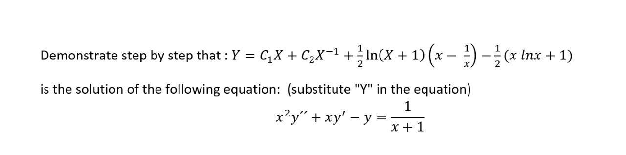 Solved Demonstrate step by step that : | Chegg.com