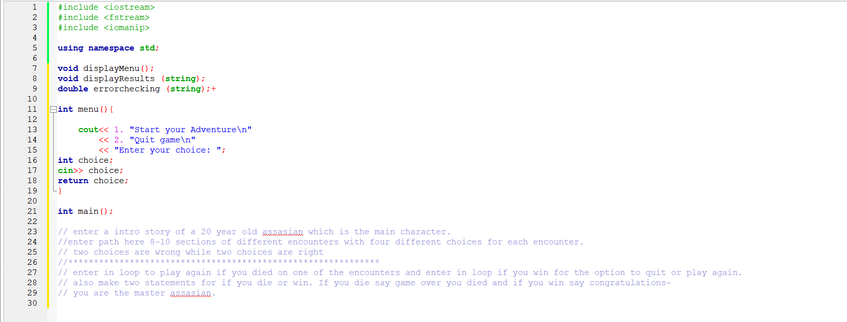Solved I want to build a video game in C++ code that is a | Chegg.com