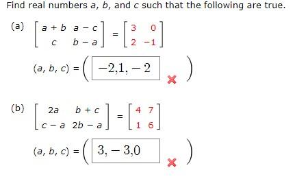 Solved Find Real Numbers A, B, And C Such That The Following | Chegg.com