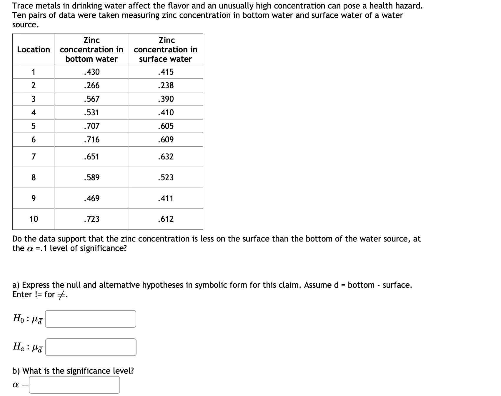 Solved Trace metals in drinking water affect the flavor and | Chegg.com