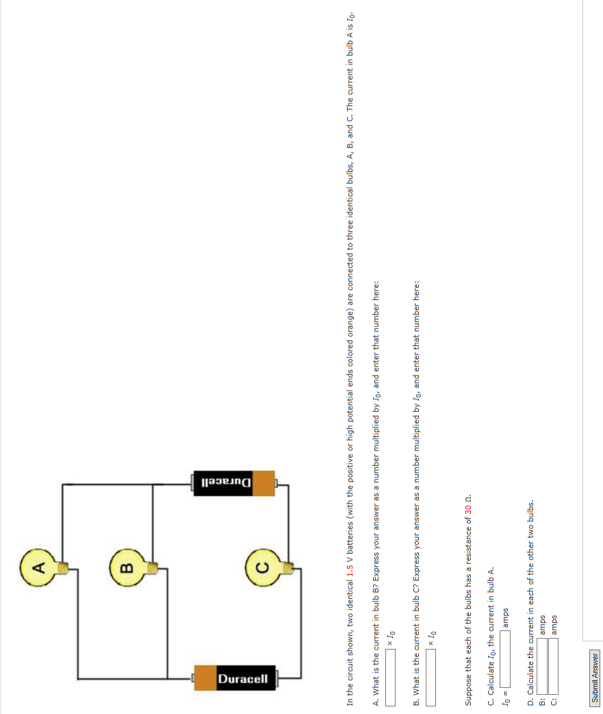 Solved A B C In the circuit shown, two identical 1.5 V | Chegg.com