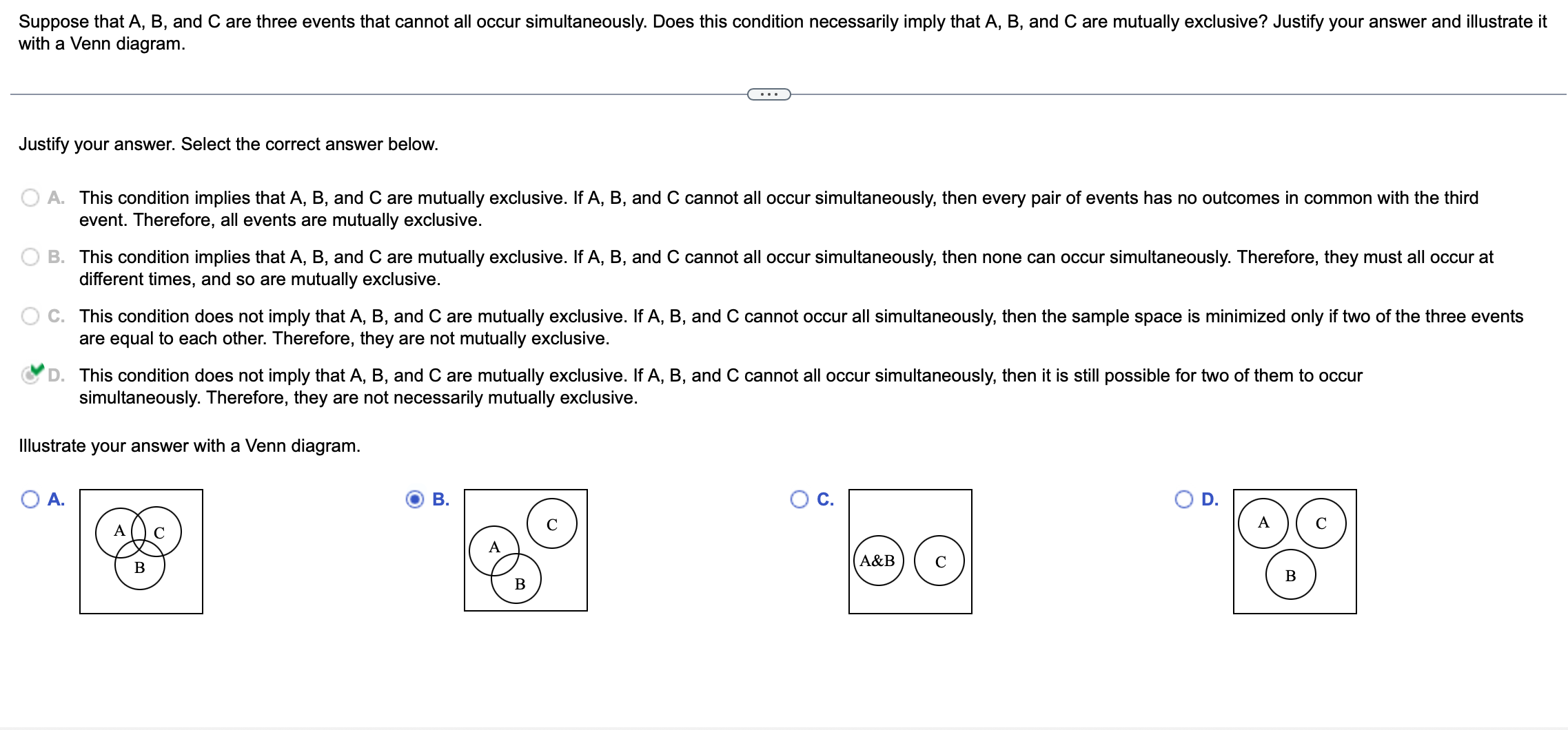 Solved Suppose That A,B, And C Are Three Events That Cannot | Chegg.com