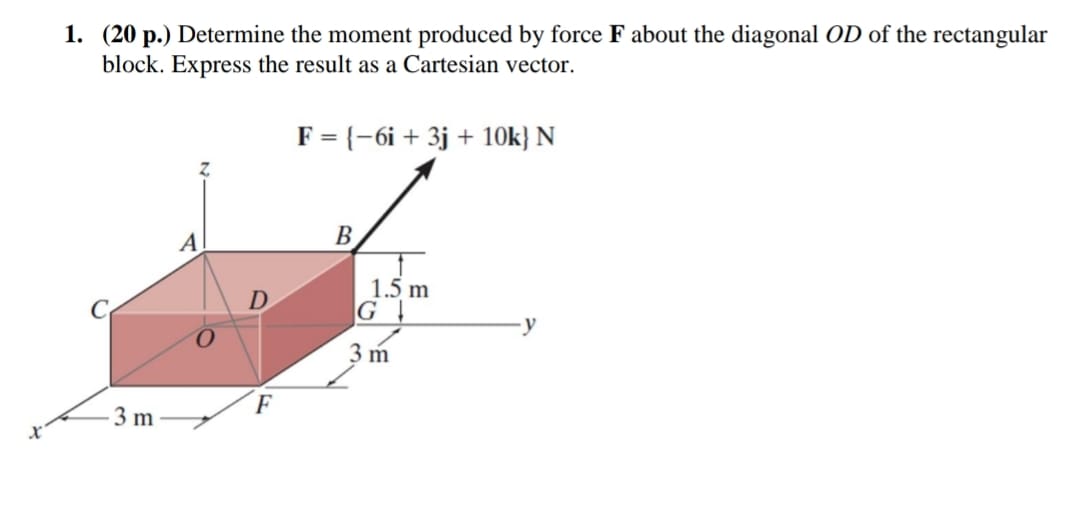 1. (20 p.) Determine the moment produced by force F | Chegg.com