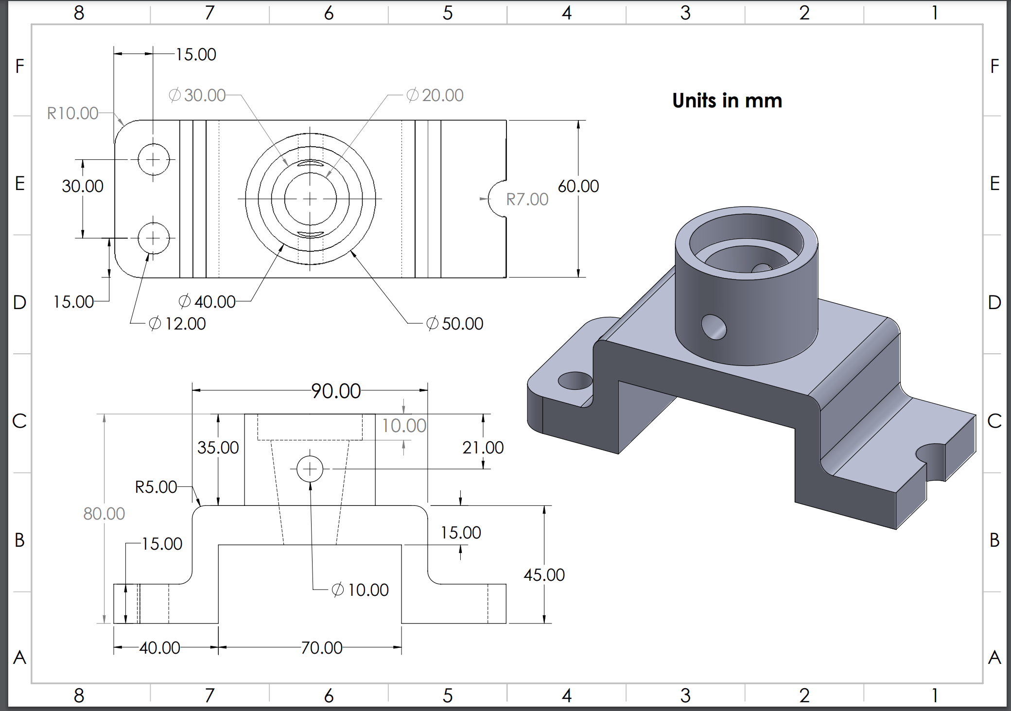 Solved Create the 3D model attached and import it to ANSYS | Chegg.com