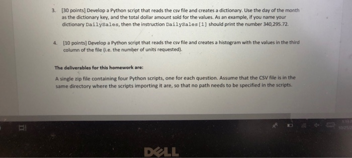Solved 3. [30 points] Develop a Python script that reads the | Chegg.com