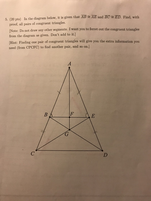 Solved 5. (20 Pts) In The Diagram Below, It Is Given That AB | Chegg.com