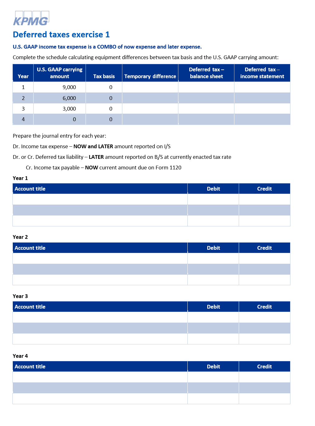 KPMG Accounting for taxes Student handout 1