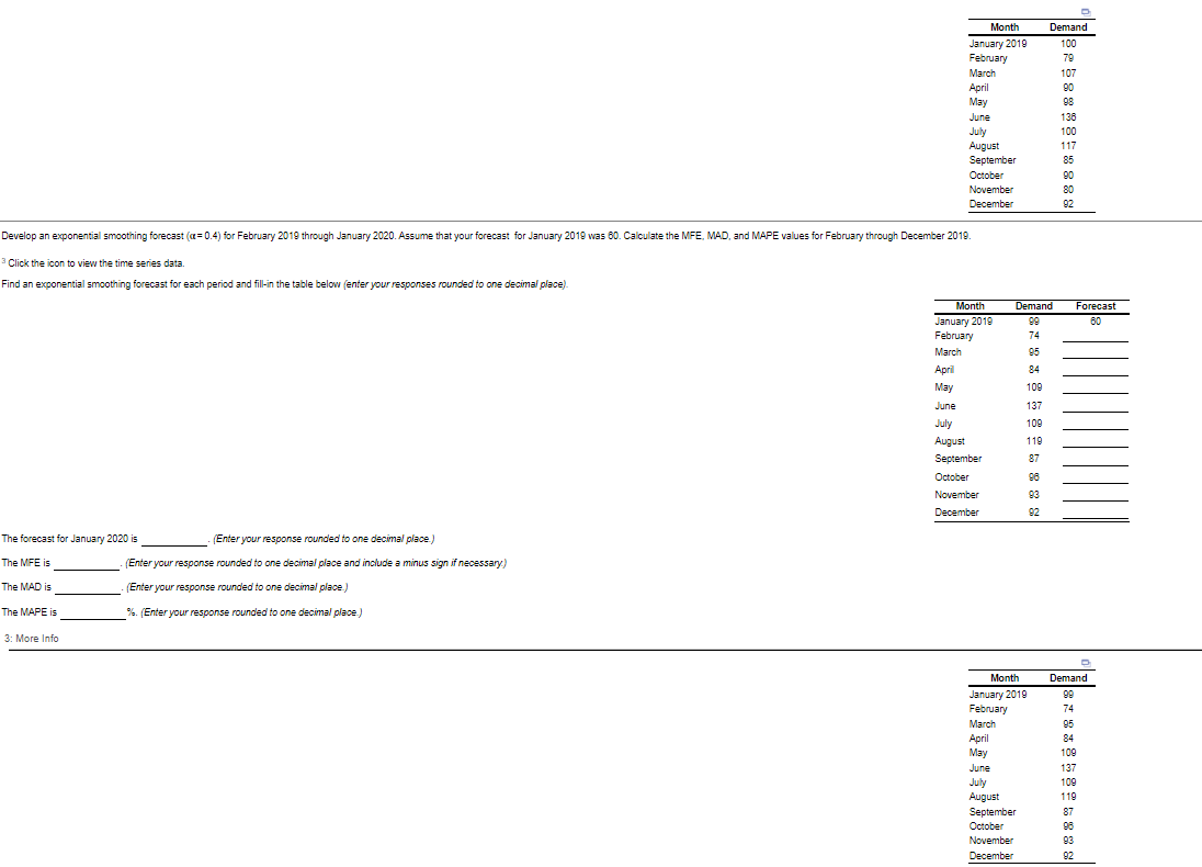 Solved Develop A Three period Moving Average Forecast For Chegg