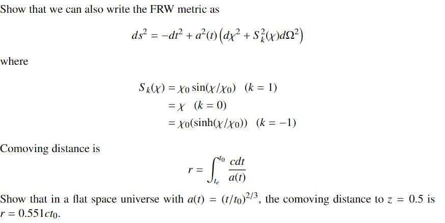 Solved Show that we can also write the FRW metric as ds? = | Chegg.com