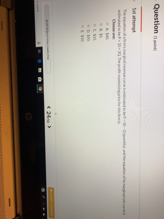 Solved Question 1 point) 1st attempt The equation of a | Chegg.com