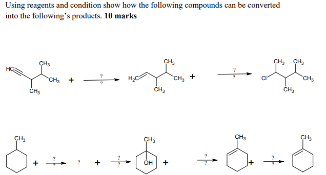 Solved Using reagents and condition show how the following | Chegg.com