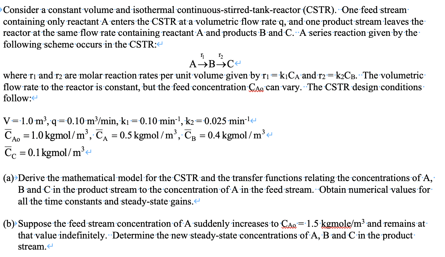 Solved Consider A Constant Volume And Isothermal | Chegg.com