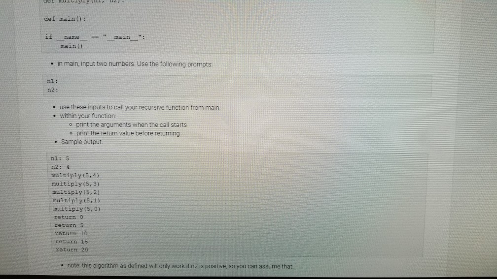 Solved 14.6 Python Assignment: Recursive Multiply In this | Chegg.com