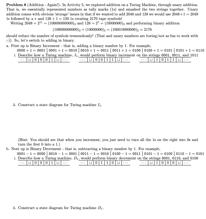 Problem 8 (Addition - Again!). In Activity 5, we | Chegg.com