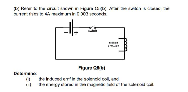 Solved (b) Refer to the circuit shown in Figure Q5(b). After | Chegg.com