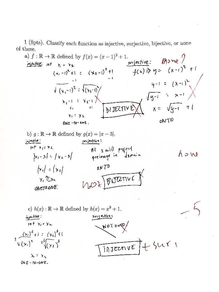 Classify Each Function As Injective Surjective Chegg Com