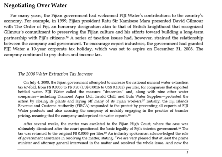 Solved In the negotiations between FIJI Water and the Fiji