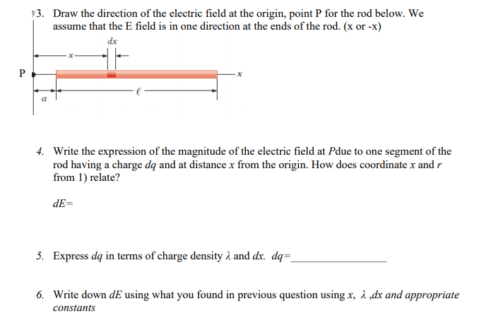 Solved 43. Draw the direction of the electric field at the | Chegg.com