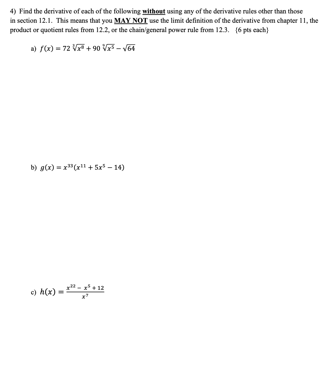 Solved Find the derivative of ﻿each of ﻿the following | Chegg.com