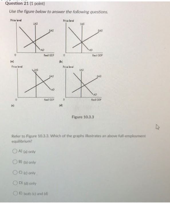 Solved Question 20 (1 point) Use the figure below to answer | Chegg.com