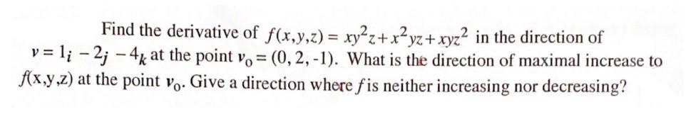 derivative of x y z