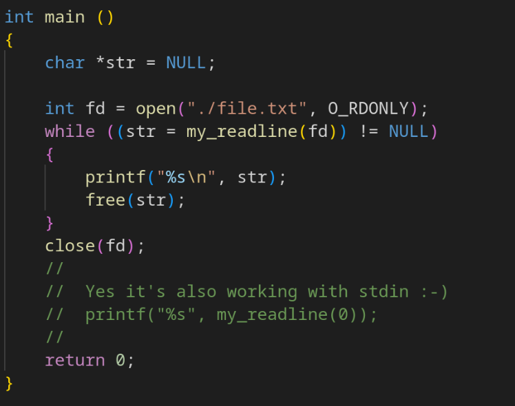 Solved In C, implement a readline() function using only | Chegg.com