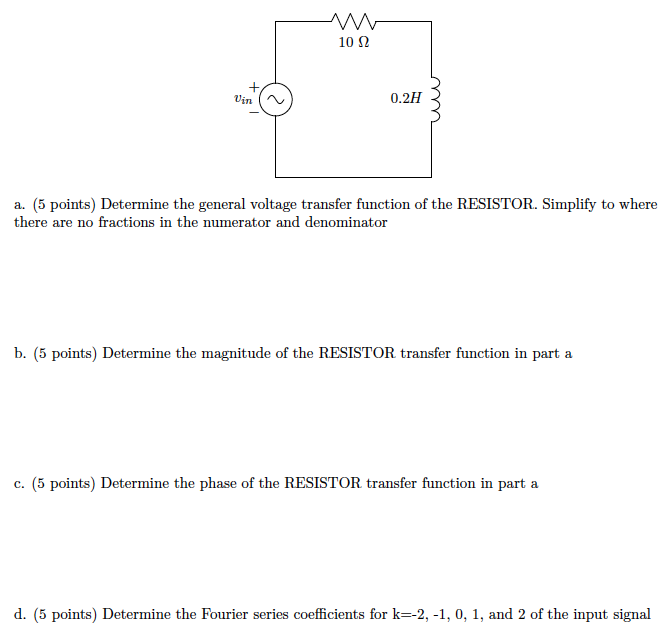 Solved Consider the RL circuit below with R=10 and | Chegg.com