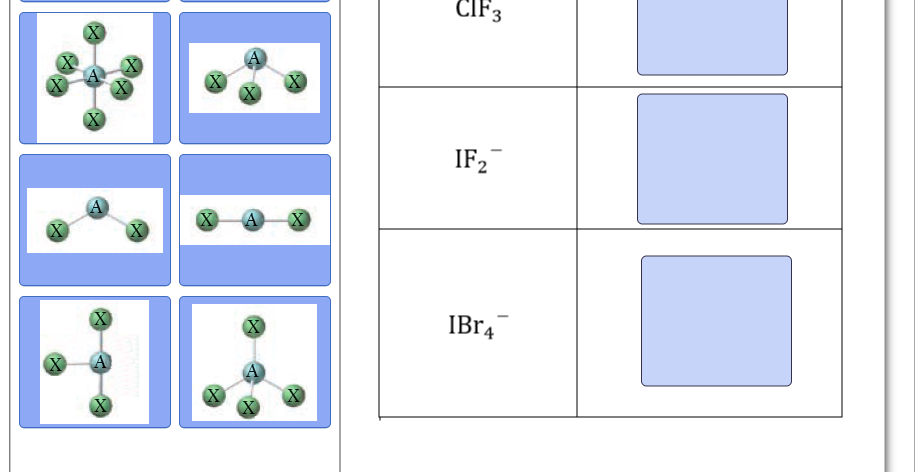 Solved For each molecule or ion choose the appropriate | Chegg.com