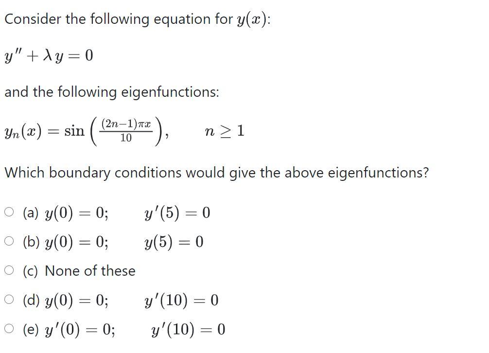 Solved Consider The Following Equation For Y X G 1 G Chegg Com