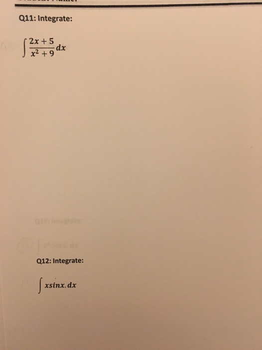 Solved Integrate Integral 2x 5 x 2 9 Dx Integrate Chegg
