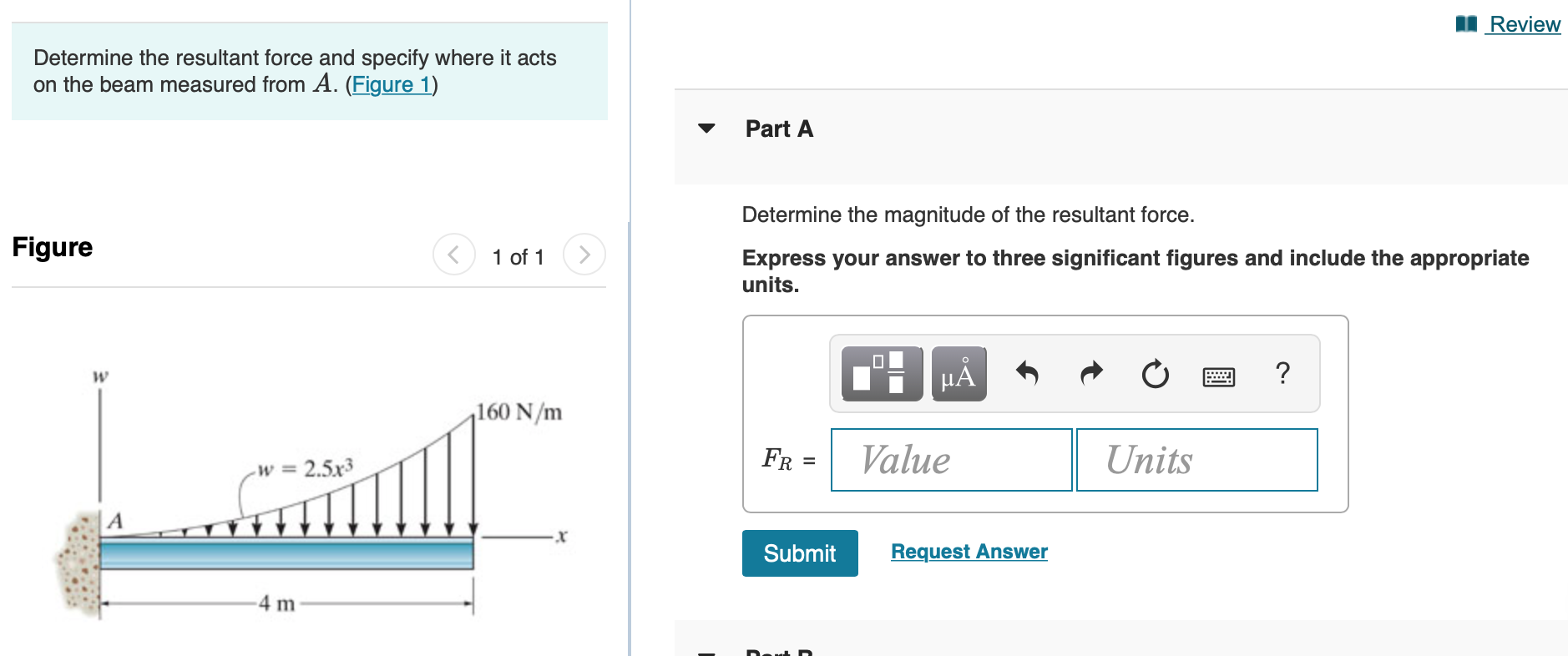 Solved Review Determine the resultant force and specify | Chegg.com