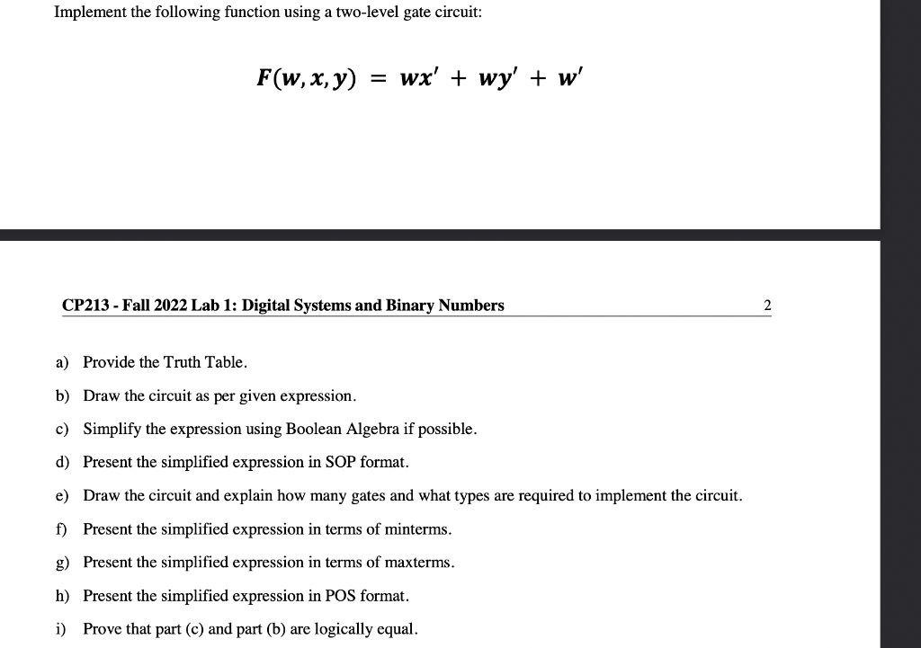 Solved Implement the following function using a two-level | Chegg.com