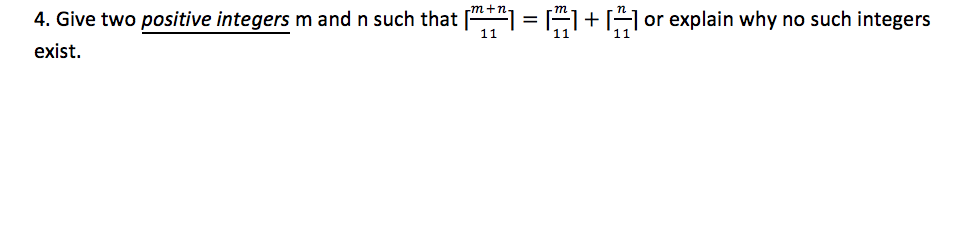 Solved 4. Give two positive integers m and n such that n-1 | Chegg.com