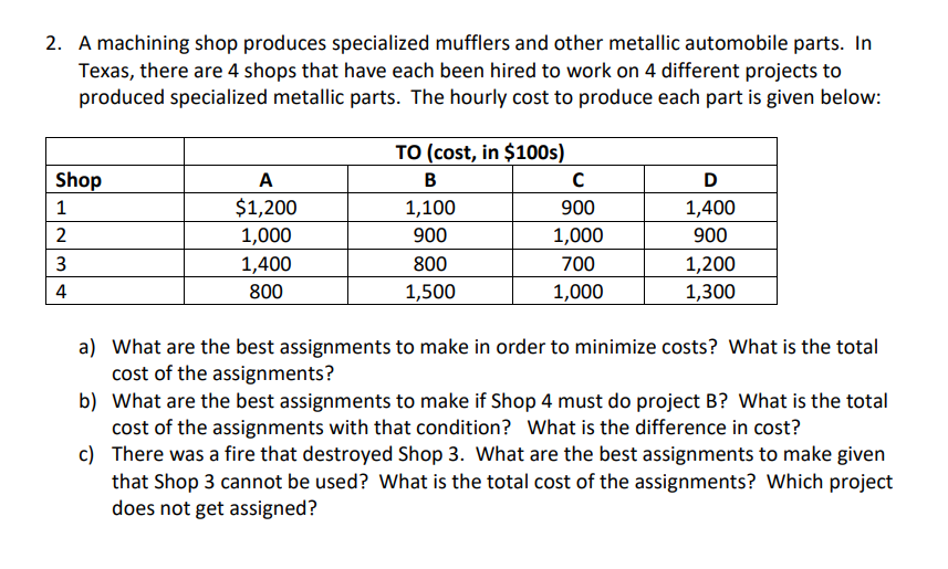 Solved Please solve in Excel using transportation model, | Chegg.com