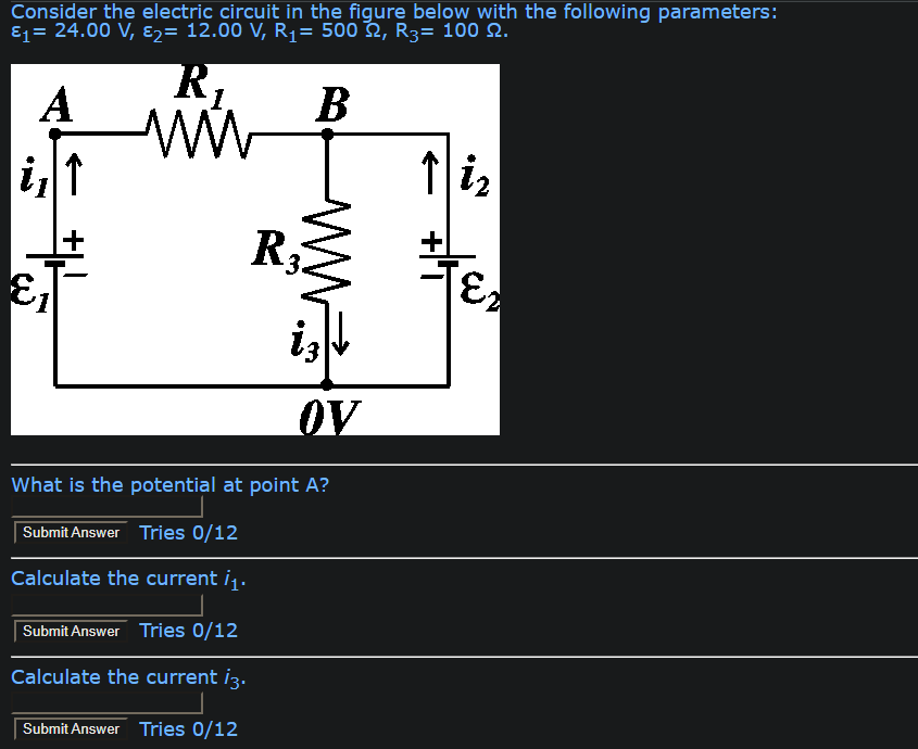 Solved Consider The Electric Circuit In The Figure Below | Chegg.com