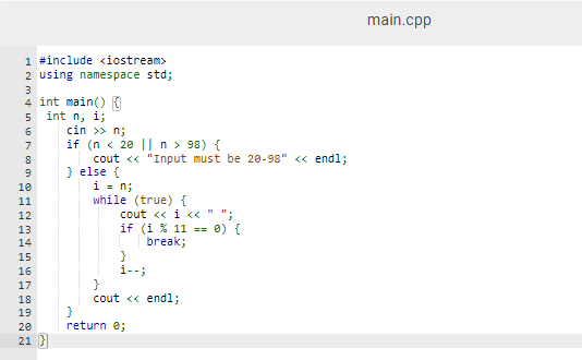 Solved Write a program that takes in an integer in the range | Chegg.com