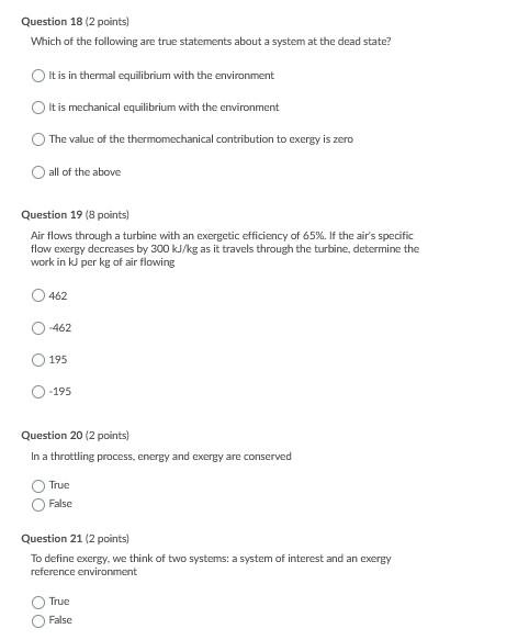 Solved Question 18 (2 points) Which of the following are | Chegg.com