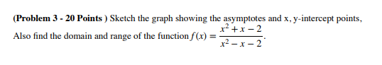 Solved (Problem 3 - 20 Points ) Sketch the graph showing the | Chegg.com