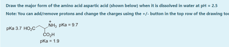 Solved Draw The Major Form Of The Amino Acid Aspartic Acid | Chegg.com