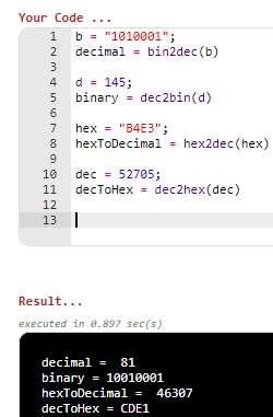 Convert Following Using Matlab Number Conversion Using Matlab Binary ...