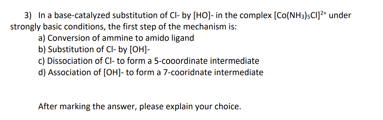 Solved In a base-catalyzed substitution of Cl - ﻿by HO - ﻿in | Chegg.com