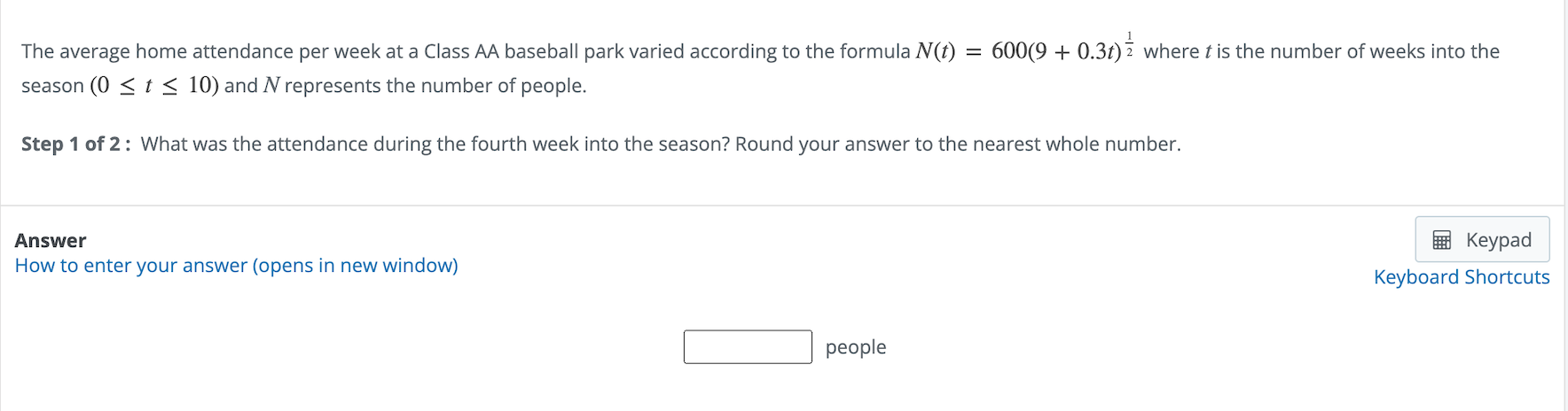 Solved The average home attendance per week at a Class AA | Chegg.com