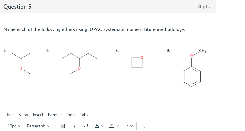 Solved Name Each Of The Following Ethers Using Iupac 4196