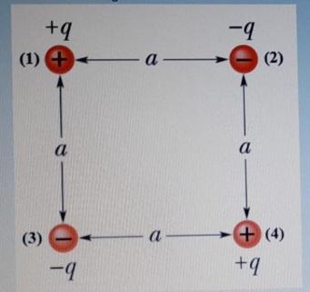 Solved In it, four charges, between positive and negative, | Chegg.com