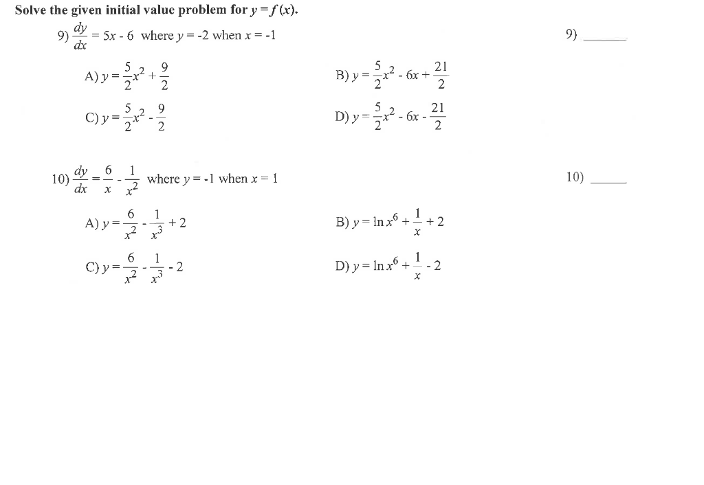 Solved Solve the given initial value problem for y = f(x). | Chegg.com